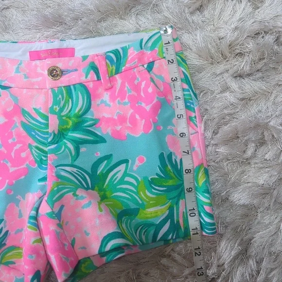 Lilly Pulitzer 5" Callahan Pink Blue Shorts Pineapple Shake Shorts 00 - Picture 4 of 7